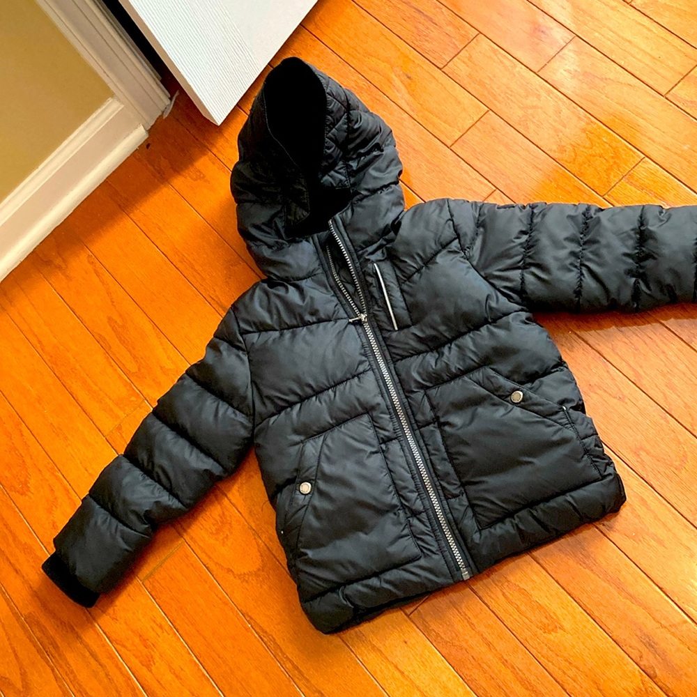 MICHAEL KORS lined hoodie fleece jacket w front zipper closure & 2 button pocket